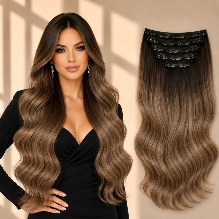 Clip-On Diamond OMBRE Saten Inchis / Blond Aluna Clip-On Diamond OMBRE Saten Inchis / Blond Aluna
